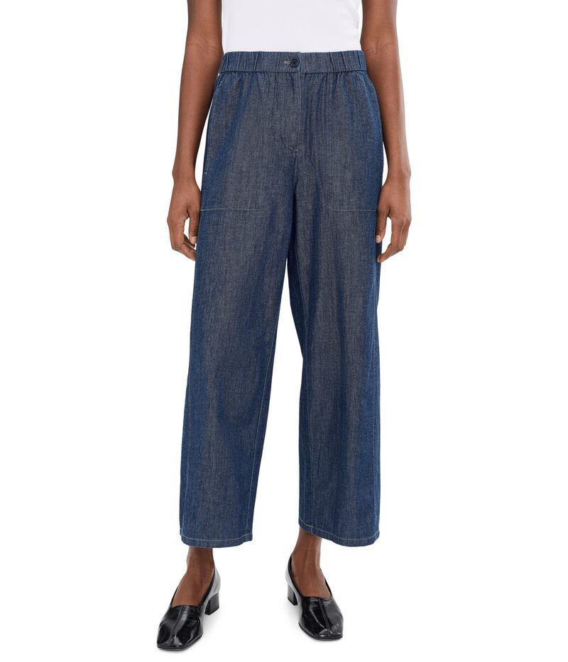 エイリーンフィッシャー レディース ボトムス カジュアルパンツ プチ コットン アンクル Eileen Fisher Petite Lightweight Organicotton Den Wide Ankle Pants Dark Indigo インディゴ 29,770円