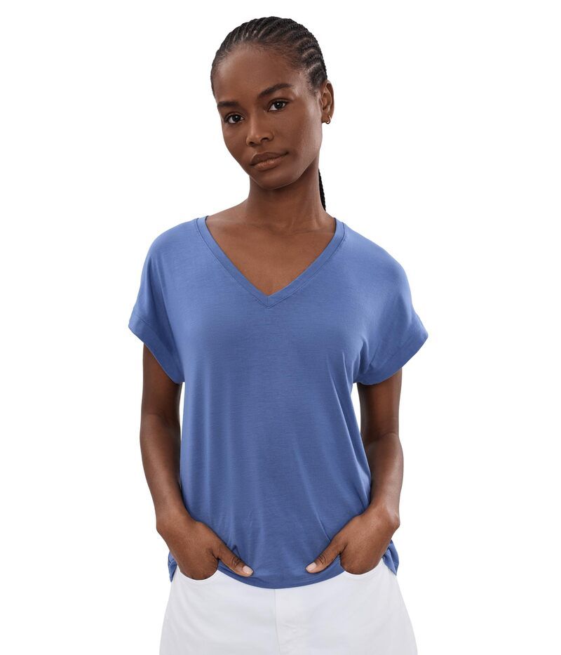 トッミーバハマ レディース トップス シャツ Vネック Tommy Bahama Kauai VNeck Short Sleeve Tee Sanibel Blue ブルー