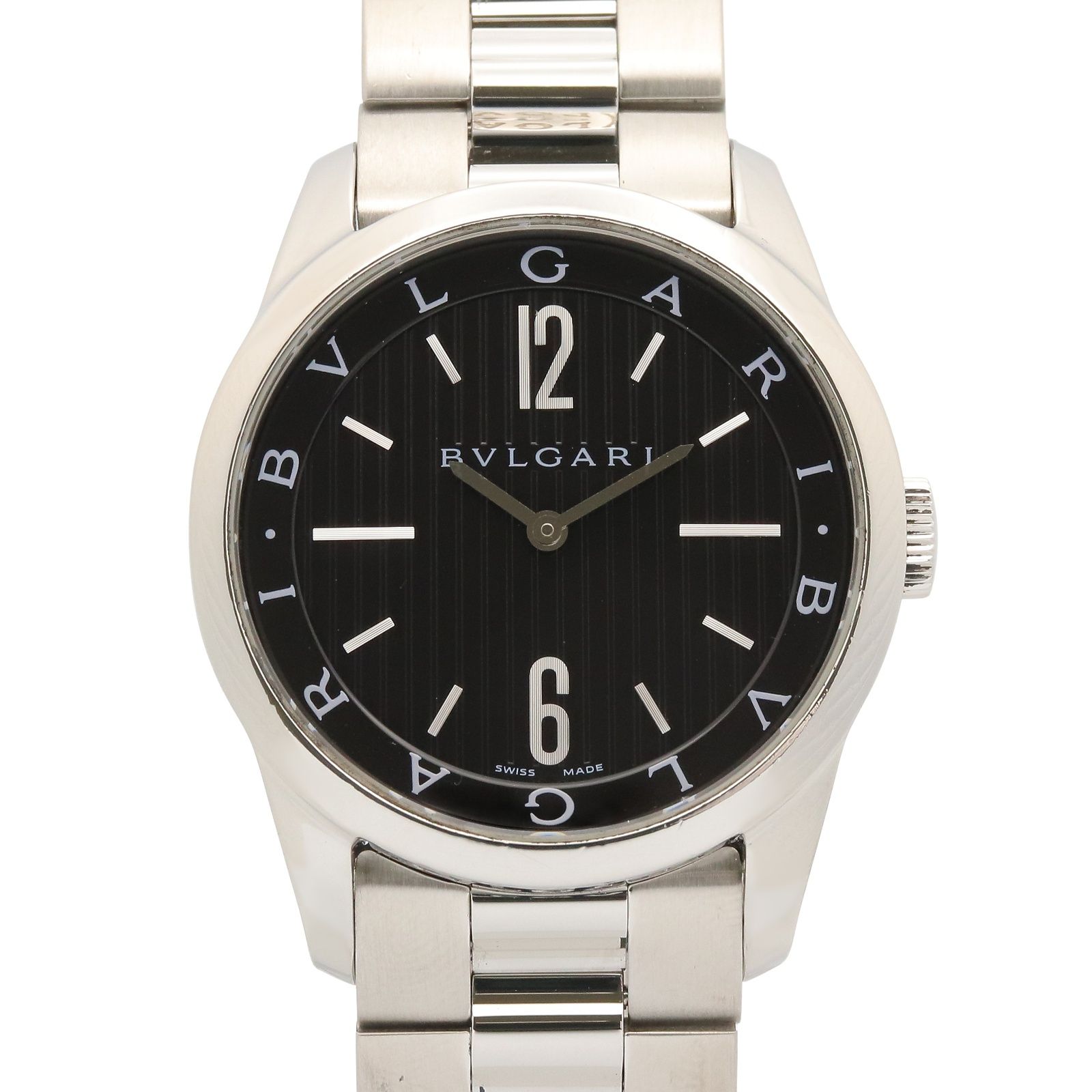 ブルガリ BVLGARI 腕時計 ソロテンポ ST37S ブラック ステンレス 