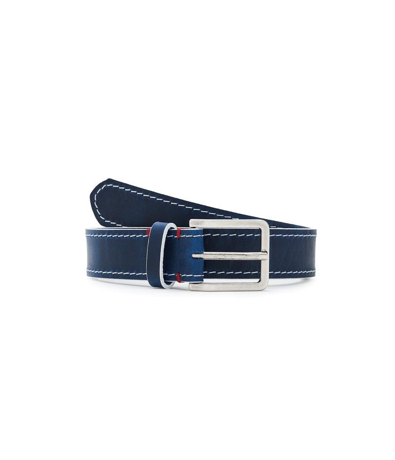 ジョンストンアンドマーフィー メンズ アクセサリー ベルト レザー Johnston Murphy Whitedge Waxed Leather Belt Navy ネイビー