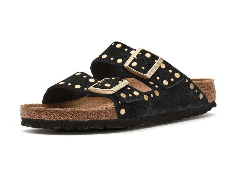 ビルケンシュトック レディース シューズ サンダル スエード Birkenstock Arizona Rivets Suede Black ブラック