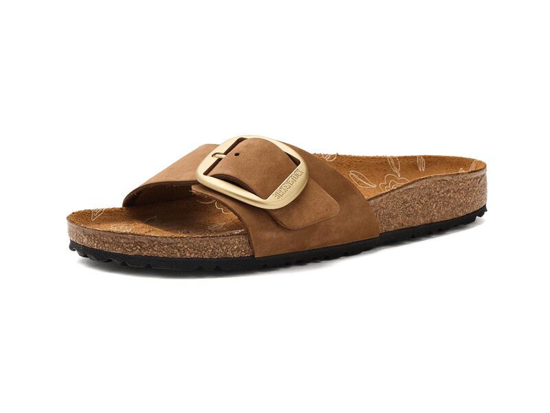 ビルケンシュトック レディース シューズ サンダル プリント Birkenstock Madrid Big Buckle Printed Footbed Nubuck Mink ミンク
