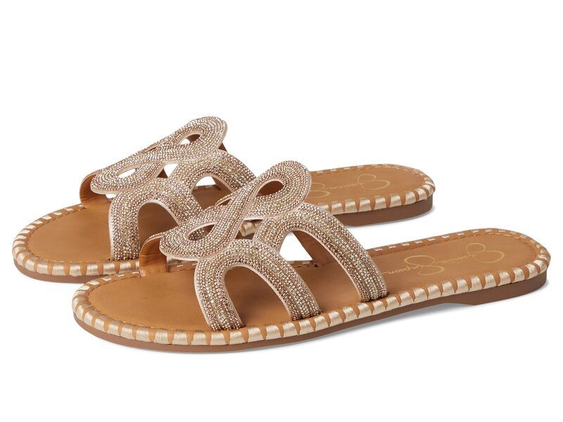 ジェシカシンプソン レディース シューズ サンダル Jessica Simpson Bria Flat Woven Sandals Champagne シャンパン