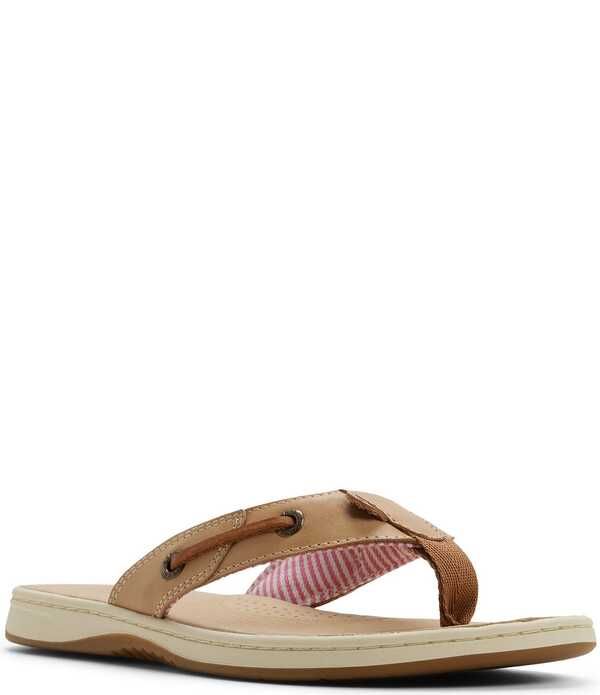 スペリー レディース シューズ サンダル レザー Sperry Womenseafish Leather Flip Flops Tan タン