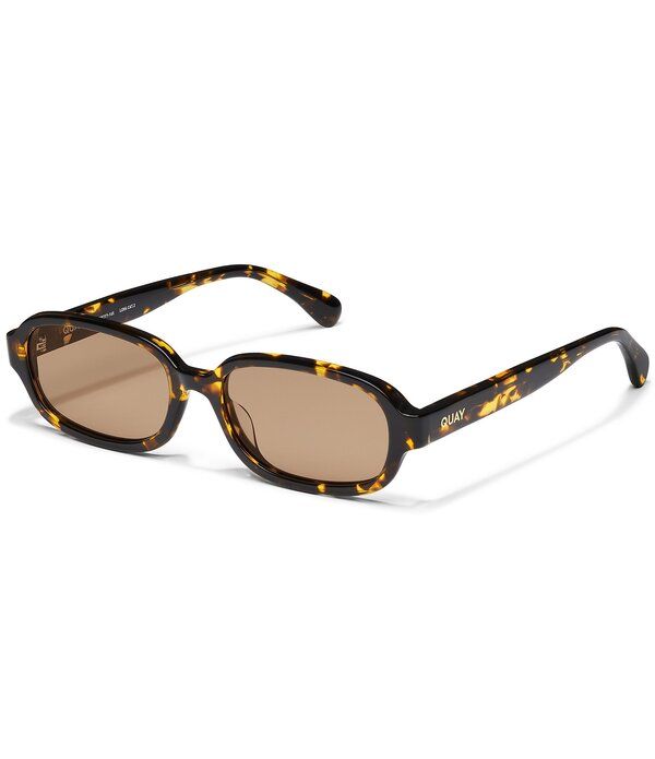 クエイ レディース アクセサリー サングラス・アイウェア QUAY Womens Could Never 35mm Rectangle Sunglasses Tort YellowTan イエロー
