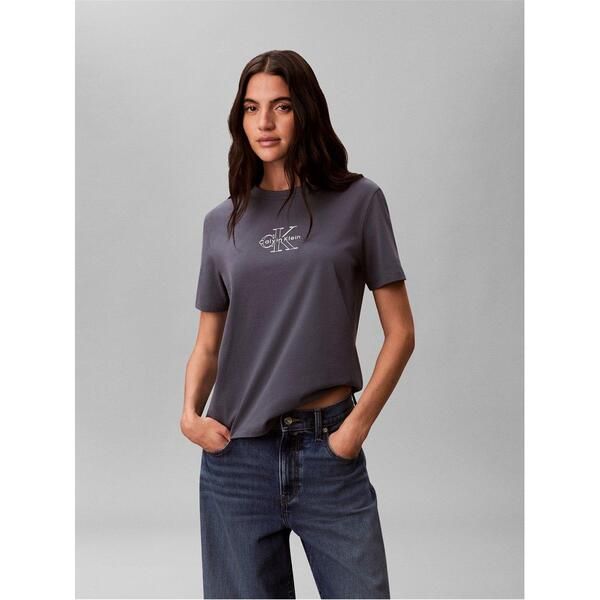 カルバンクライン レディース トップス Tシャツ ロゴ Calvin Klein Jeans Womens Logo TShirt Foil Trblnce 62