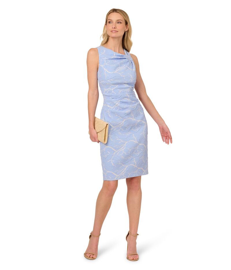 アドリアナ パペル レディース トップス ワンピース Adrianna Papell Strech Jacquardressky Blue ブルー