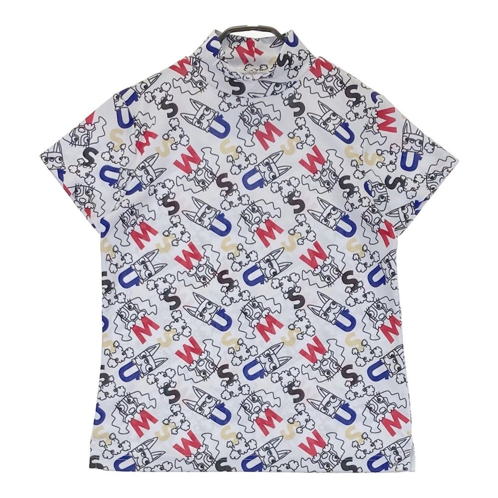 サイズ：42 M.U SPORTS エムユースポーツ ; ハイネック 半袖Tシャツ 総柄 ホワイト系 [240101697709] ゴルフウェア レディース ストスト