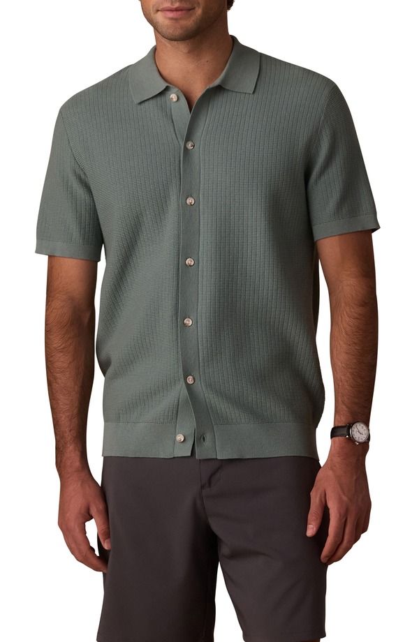ノーマルブランド メンズ トップス Tシャツ ニット The Normal Brand BreezeKnit Short Sleeve ButtonUp Shirt Juniper
