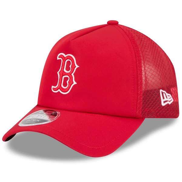 ニューエラ メンズ アクセサリー 帽子 Mens New Era Red Boston Red Sox 2026 Batting Practice Apex 9FORTY Adjustable Trucker Hat Red レッド