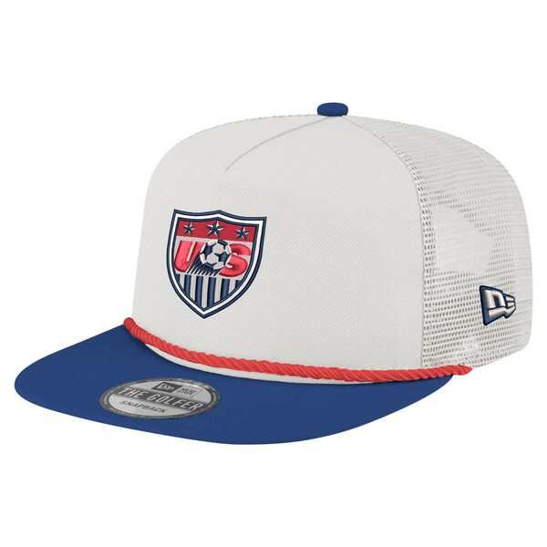 ニューエラ メンズ アクセサリー 帽子 Mens New Era White USMNT 1995 Retro Golfer Adjustable Hat White ホワイト