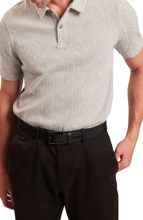 テッドベーカー メンズ トップス ポロシャツ Ted Bakerembran Texture Polo Light Grey グレー