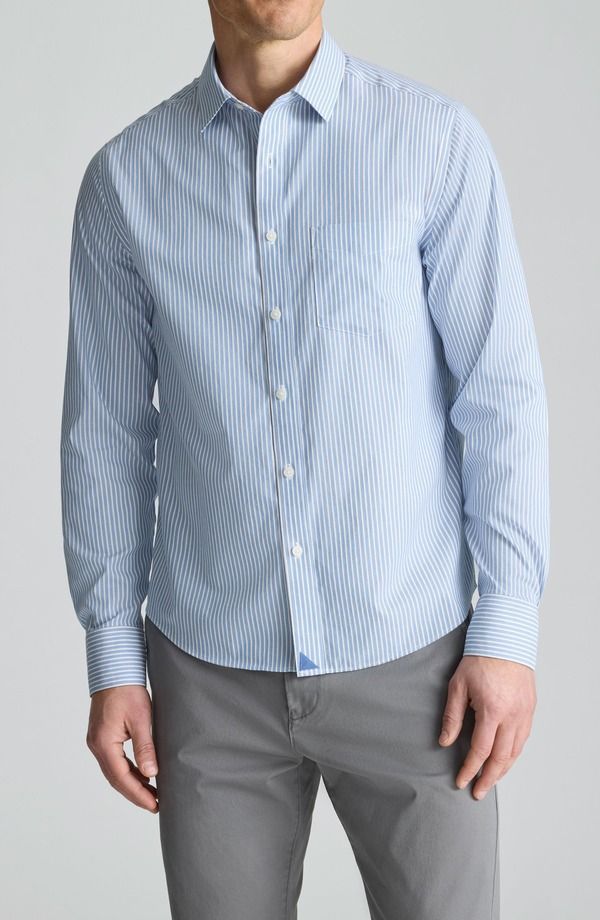 アンタックイット メンズ トップス シャツ コットン UNTUCKit Stripe Wrinkle Free Cotton ButtonUp Shirt Blue ブルー