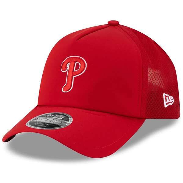 ニューエラ メンズ アクセサリー 帽子 Mens New Era Red Philadelphia Phillies 2026 Batting Practice Apex 9FORTY Adjustable Trucker Hat Red レッド