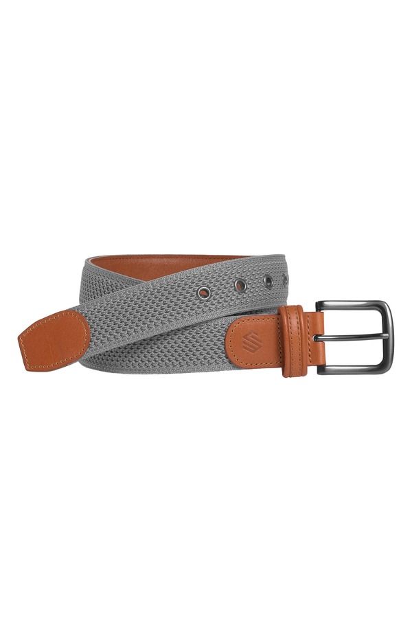 ジョンストンアンドマーフィー メンズ アクセサリー ベルト ニット Johnston Murphy Amherst Engineered Knit Belt Gray グレー