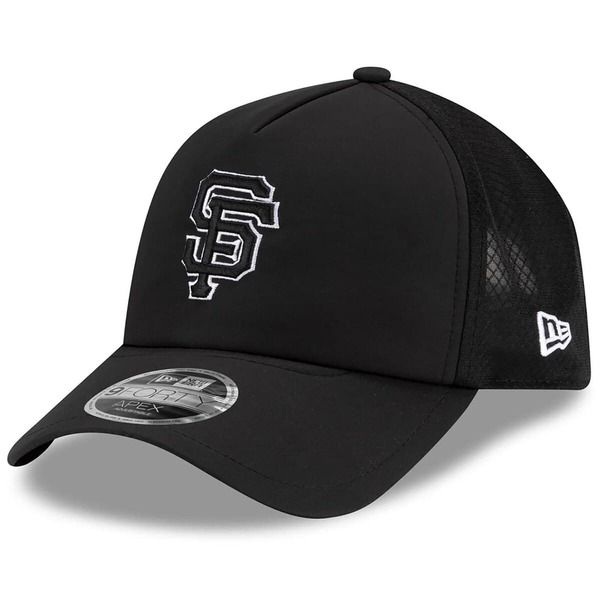 ニューエラ メンズ アクセサリー 帽子 Mens New Era Black San Francisco Giants 2026 Batting Practice Apex 9FORTY Adjustable Trucker Hat Black ブラック