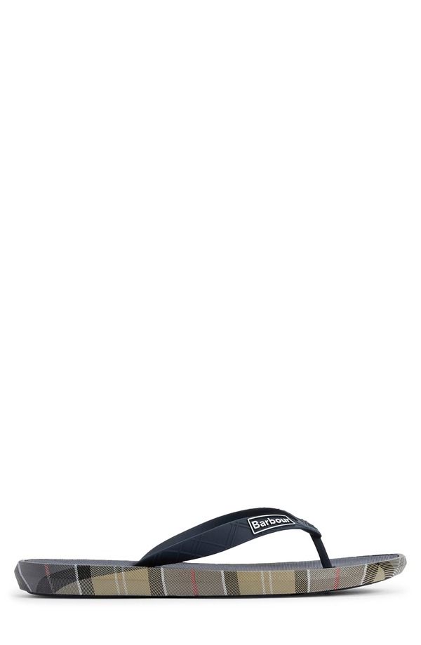 バブアー メンズ シューズ サンダル Barbour Oakdale Flip Flop Navy Dress Tartan ネイビー