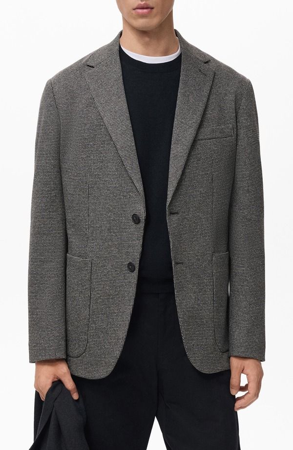 マンゴ メンズ アウター ジャケット・ブルゾン スリムフィット ブレザー MANGO Slim Fit Blazer Medium Heather Grey グレー