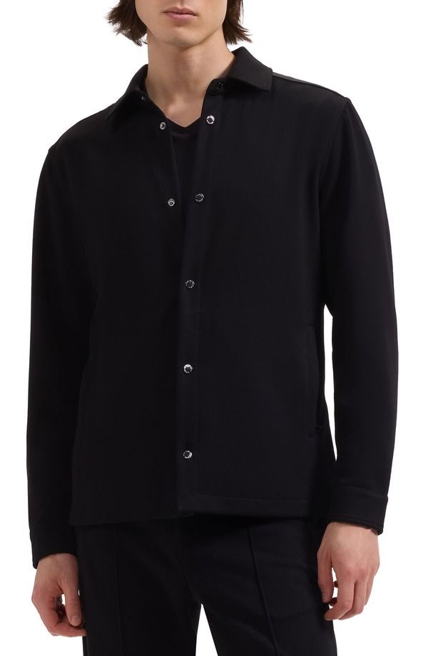 ブガッチ メンズ アウター ジャケット・ブルゾン シャツ ニット Bugatchi Softouch Knit Shirt Jacket Black ブラック