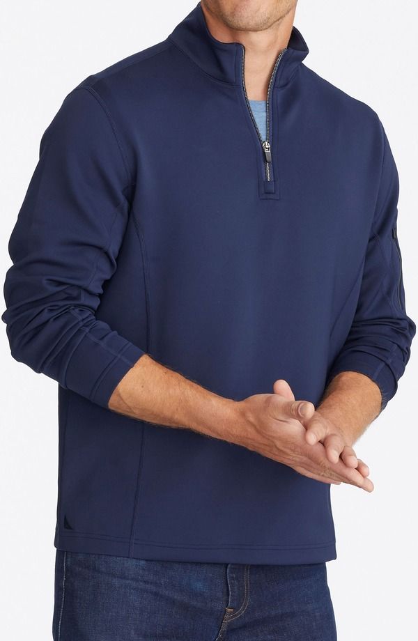 アンタックイット メンズ アウター パーカー・スウェット ハーフジップ UNTUCKit Mazzano Performance Quarter Zip Navy ネイビー