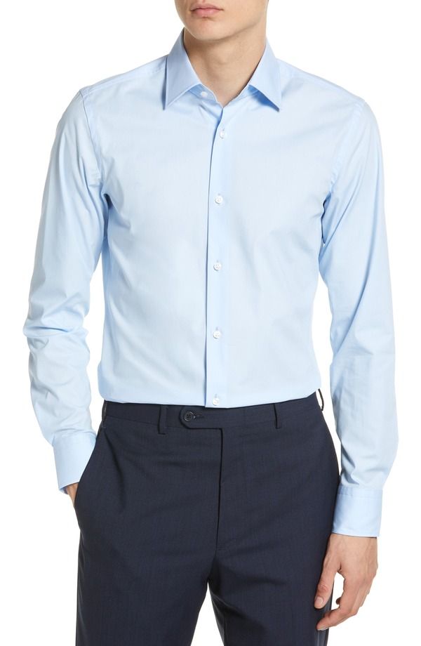 ボス メンズ トップス シャツ スリムフィット BOSS Hank Slim Fit Dresshirt Lt PastBu