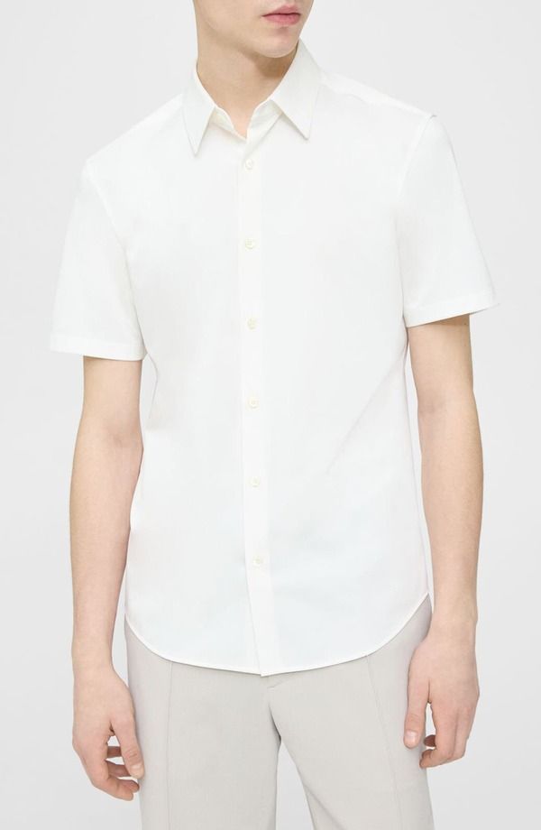 セオリー メンズ トップス シャツ Theory Irving Short Sleeve ButtonUp Shirt White ホワイト