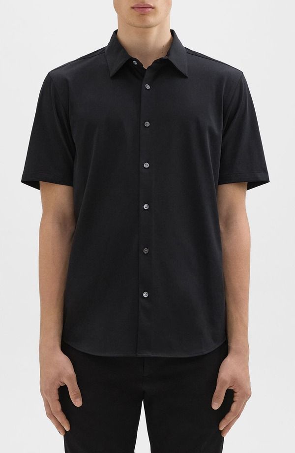 セオリー メンズ トップス シャツ Theory Irving Short Sleeve ButtonUp Shirt Black ブラック