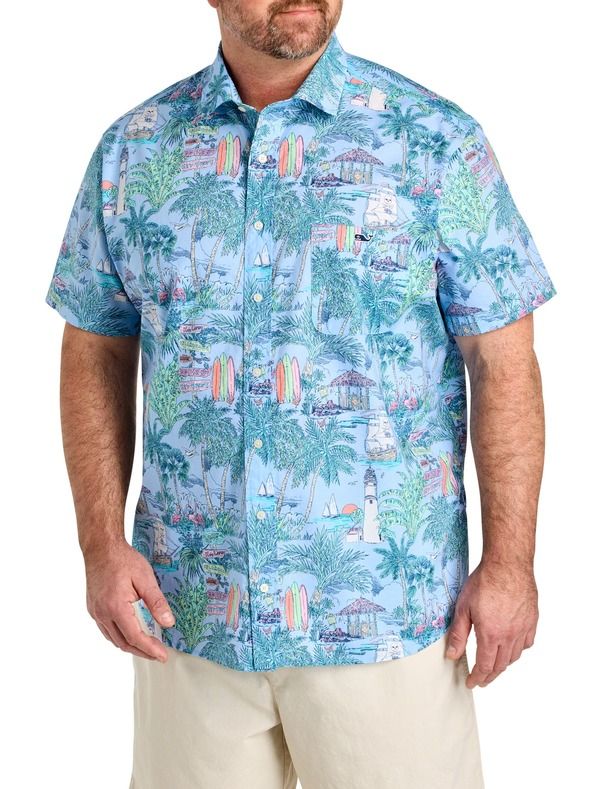 ヴァインヤードヴァインズ メンズ トップス シャツ トール キャップ ケープ vineyard vines Big Tall Keys To Escape Sport Shirt Serenity Blue ブルー