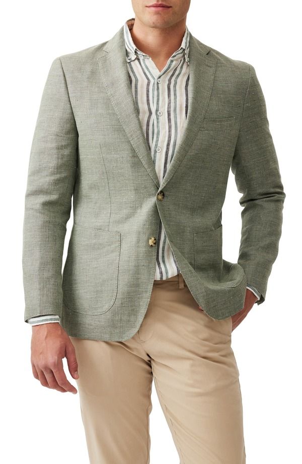 ロッドアンドグン メンズ アウター ジャケット・ブルゾン ウール コート リネン Rodd Gunn The Cascadeslub Linen Wool Sport Coat Sage セージ