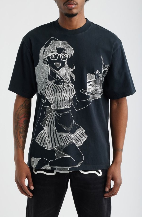 アイスクリーム メンズ トップス Tシャツ コットン ジャージー グラフィック ICECREAM Order Up Cotton Jersey Graphic TShirt Black ブラック
