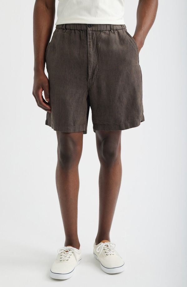メイドウェル メンズ ボトムス ハーフパンツ・ショーツ ショートパンツ リネン Madewell PullOn Linen Shorts Chocolate チョコレート