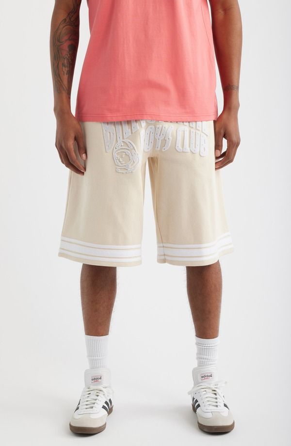 ビリオネアボーイズクラブ メンズ ボトムス ハーフパンツ・ショーツ ショートパンツ コットン ロゴ Billionaire Boys Club Curve Logo Cotton Shorts Ecru エクリュ