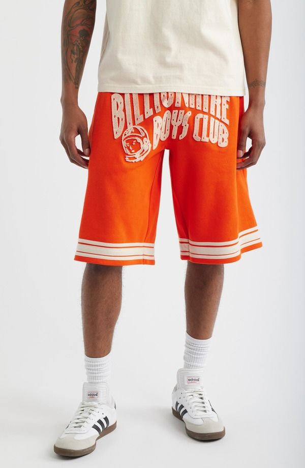 ビリオネアボーイズクラブ メンズ ボトムス ハーフパンツ・ショーツ ショートパンツ コットン ロゴ Billionaire Boys Club Curve Logo Cotton Shorts Tangerine Lily タンジェリン