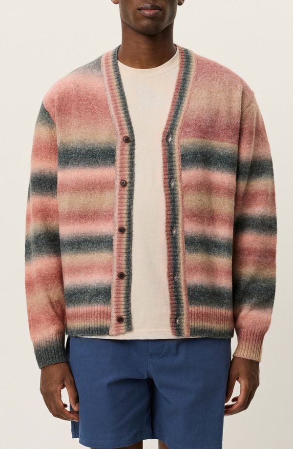 レ ドゥ メンズ アウター パーカー・スウェット カーディガン Les Deux Boston Ombr Stripe Cardigan Sea Moss Green グリーン 39,520円