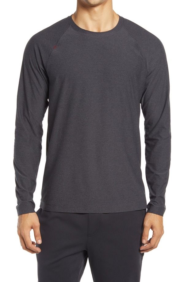 ローヌ メンズ トップス Tシャツ Rhone Reign Long Sleeve TShirt Black Heather ブラック