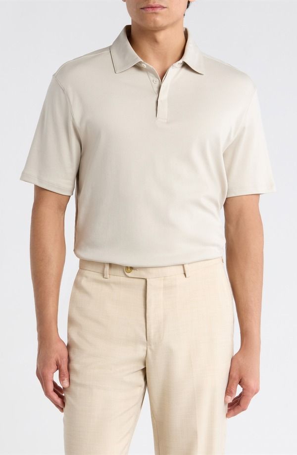 ロバートバラケット メンズ トップス ポロシャツ コットン Robert Barakett Georgia Solid Pima Cotton Polo Moonstone