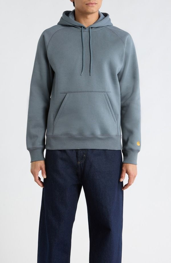 カーハート メンズ アウター パーカー・スウェット フリース Carhartt Work In Progress Chase Fleece Hoodie Cozy Blue Gold ブルー