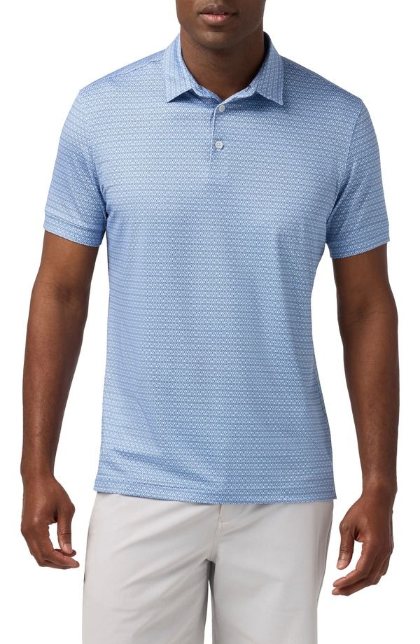ミズンメイン メンズ トップス ポロシャツ MizzenMain Versa Trim Fit Performance Golf Polo Cloud Blue Club Crest ブルー