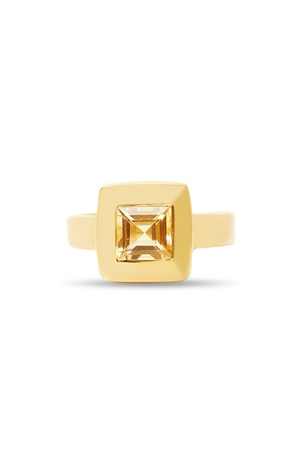 アルジェントヴィーヴォ レディース アクセサリー 指輪 Argento Vivo Sterling Silver Bold Bezel Ringold Citrine ゴールド