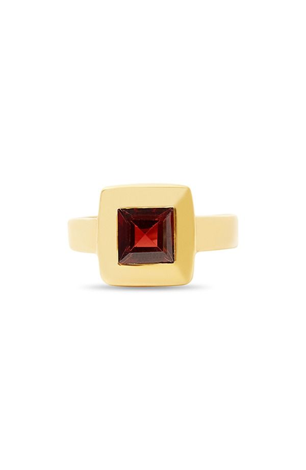 アルジェントヴィーヴォ レディース アクセサリー 指輪 Argento Vivo Sterling Silver Bold Bezel Ringold Garnet ゴールド