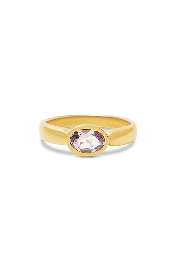 アルジェントヴィーヴォ レディース アクセサリー 指輪 Argento Vivo Sterling Silver Oval Semiprecioustone Ringold Amethyst ゴールド