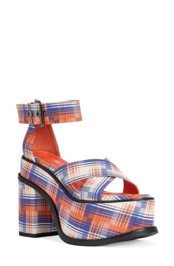 アザレア ワン レディース シューズ ヒール プラットフォーム サンダル AZALEA WANG Jaetyn Platform Sandal Orange Multi オレンジ