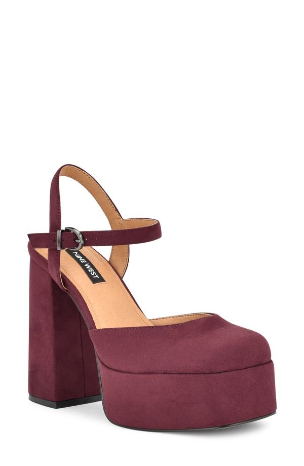 ナインウェスト レディース シューズ ヒール プラットフォーム Nine Westacie Platform Pump Dark Red レッド