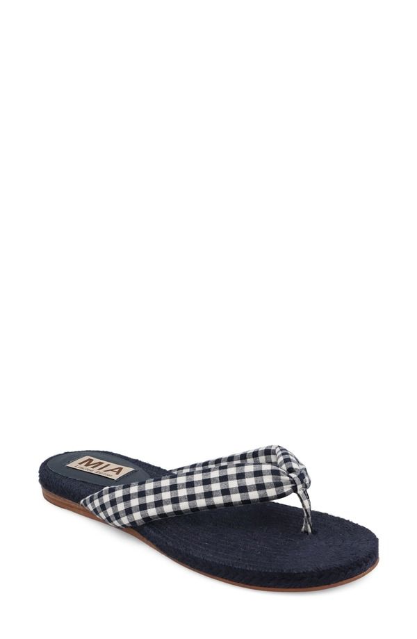 ミアリミテッドエディション レディース シューズ サンダル MIA Limitedition Aleena Espadrille Flip Flop Navy White ホワイト