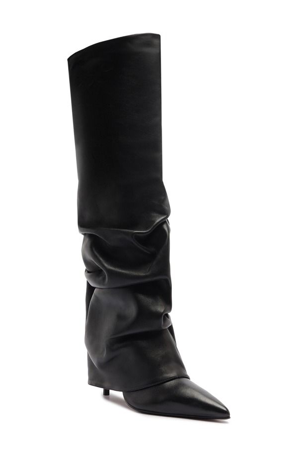 シュッツ レディース シューズ ブーツ・レインブーツ Schutz Mikki Up Cloak Pointed Toe Knee High Boot Black ブラック