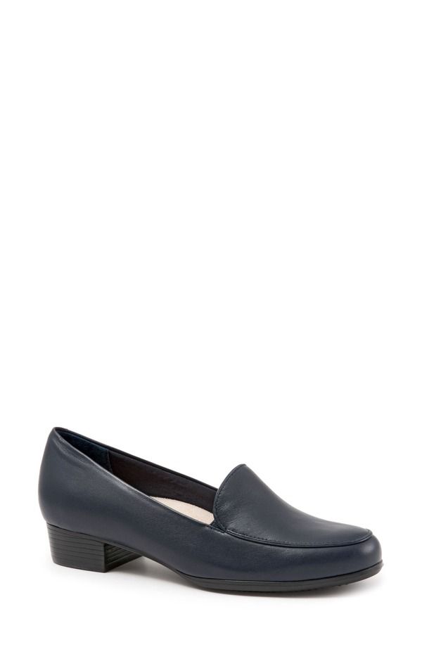 トロッターズ レディース シューズ スリッポン・ローファー Trotters Monarch Loafer French Navy Leather ネイビー