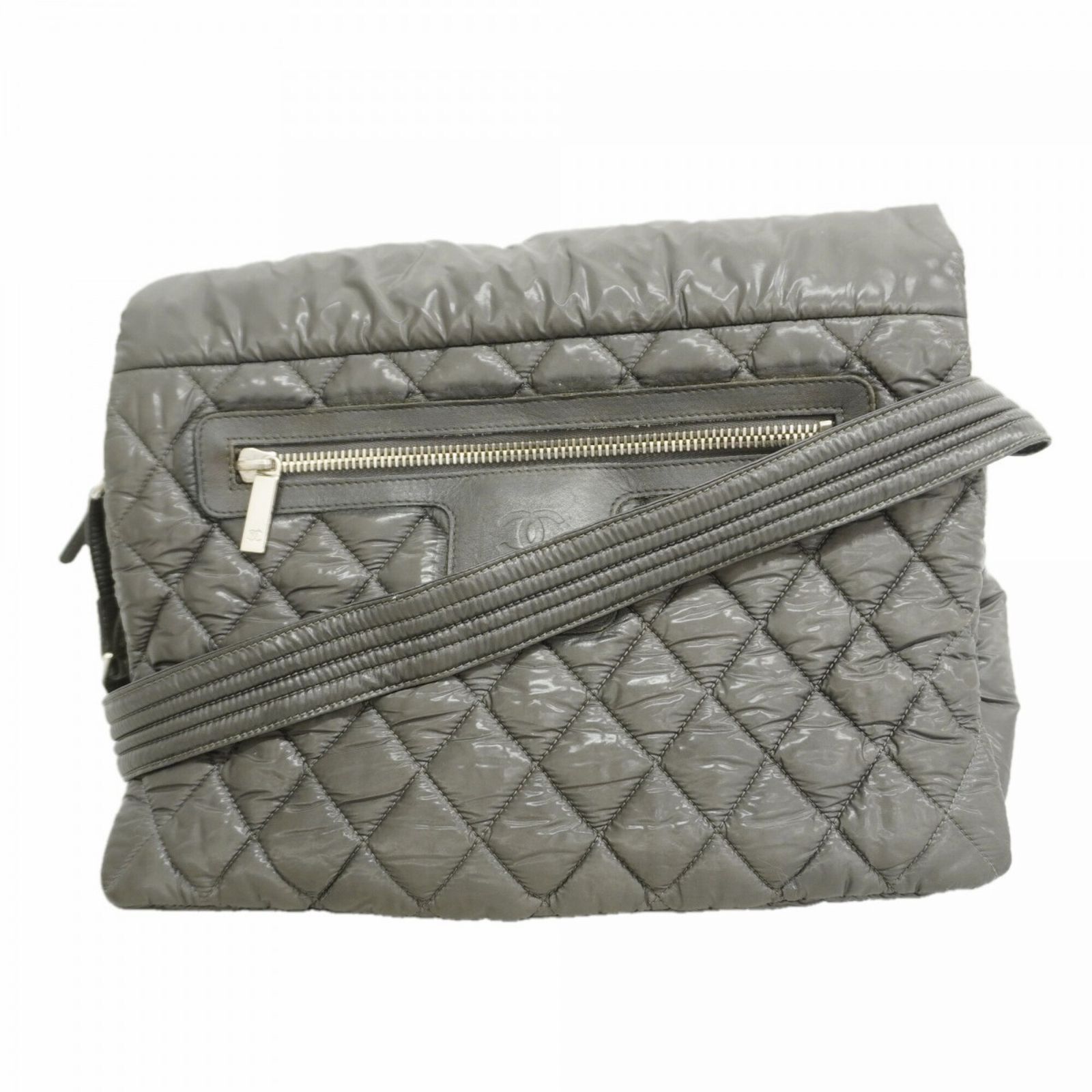シャネル(Chanel) シャネル ショルダーバッグ コココクーン ナイロン グレー レディース