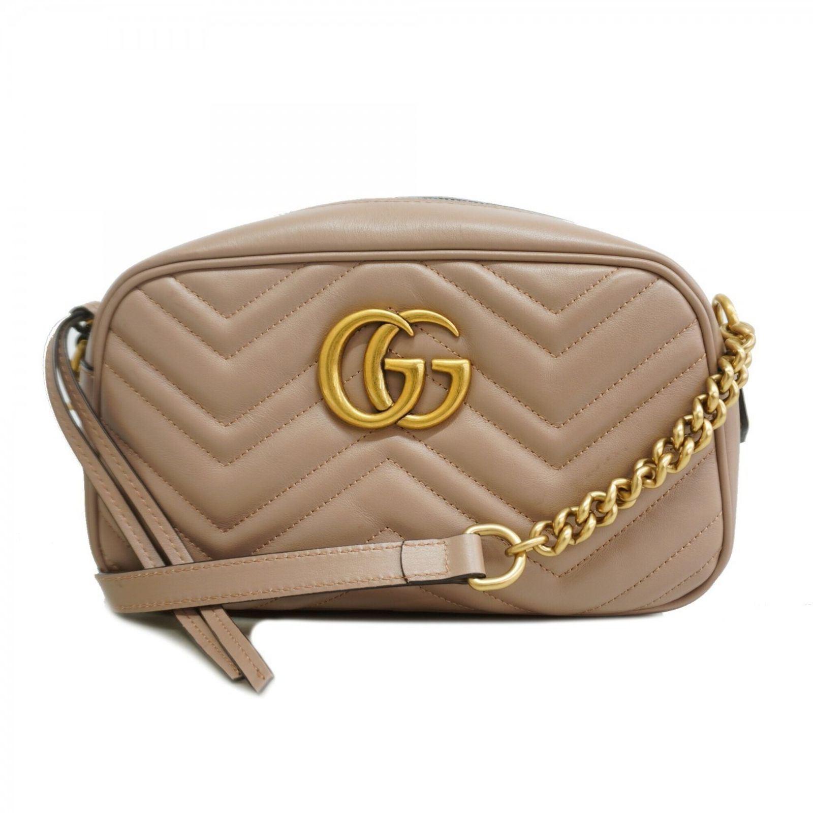 グッチ(Gucci) グッチ ショルダーバッグ GGマーモント 447632 レザー ブラウン レディース