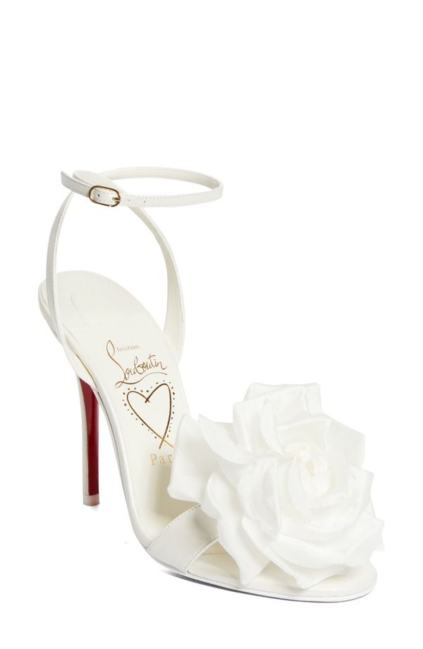 クリスチャン・ルブタン レディース シューズ サンダル アンクル Christian Louboutin Miss Z Florankle Strap Sandal Bianco Ivoire Lin Snow