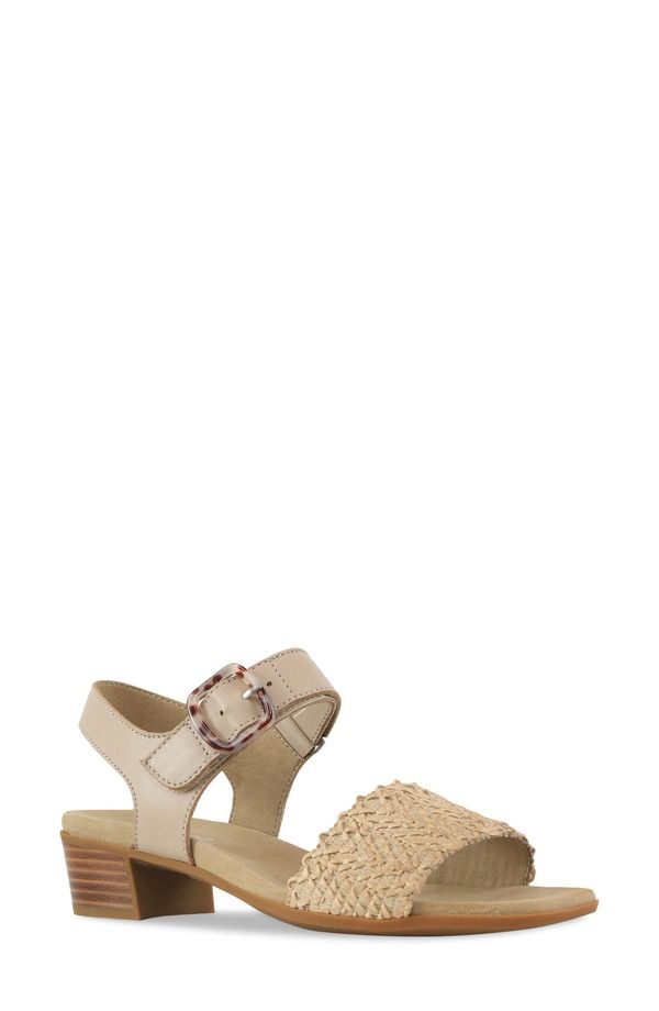 ムンロー レディース シューズ ヒール サンダル アンクル Munro Leeland Ankle Strap Sandal Multiple Widths Available Cream Raffia Leather クリーム